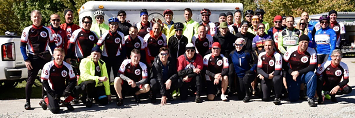 Group photo of 2019 ride participants and volunteers